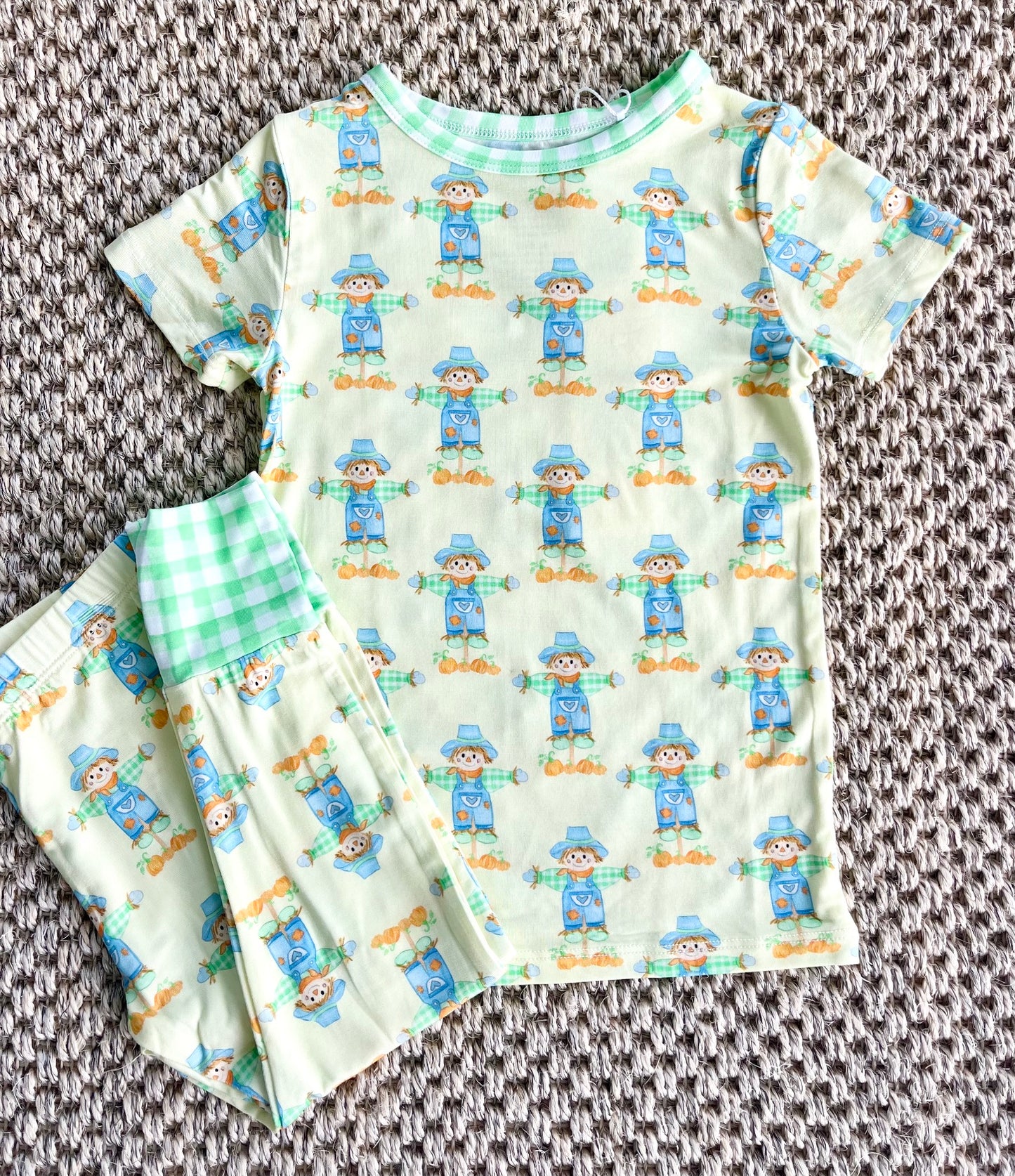 Green Scarecrow Two Piece Pajama set