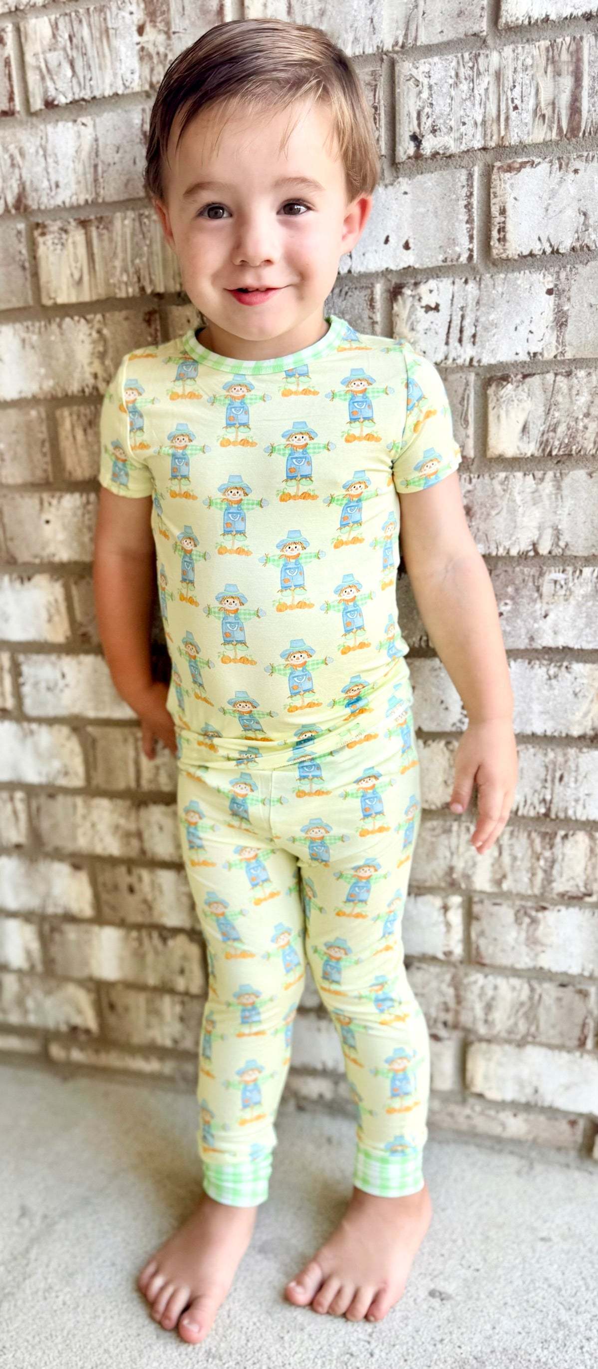 Green Scarecrow Two Piece Pajama set
