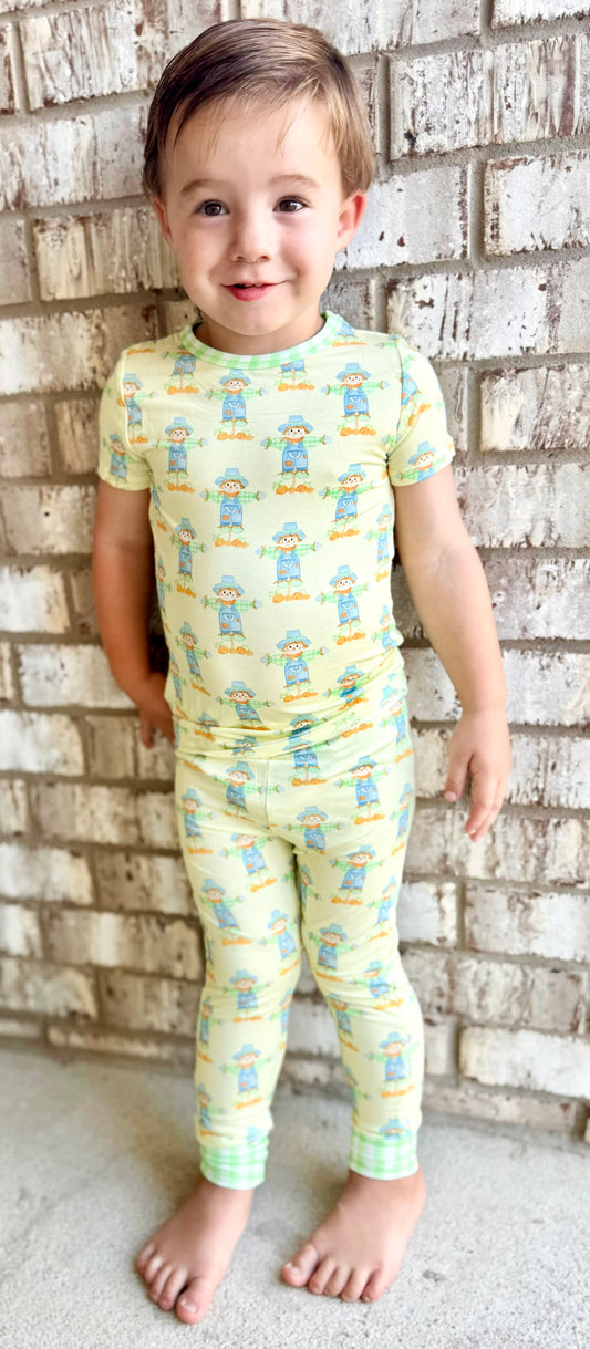 Green Scarecrow Two Piece Pajama set