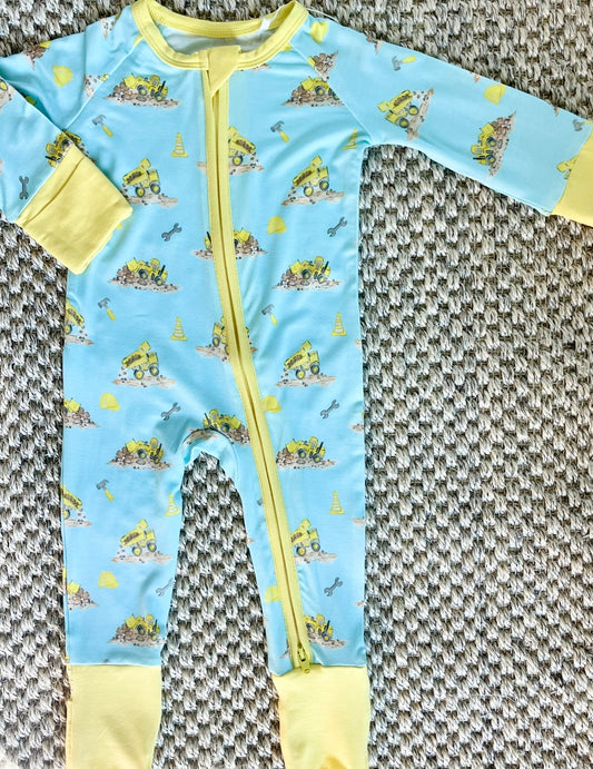 Construction Zipper Onesie