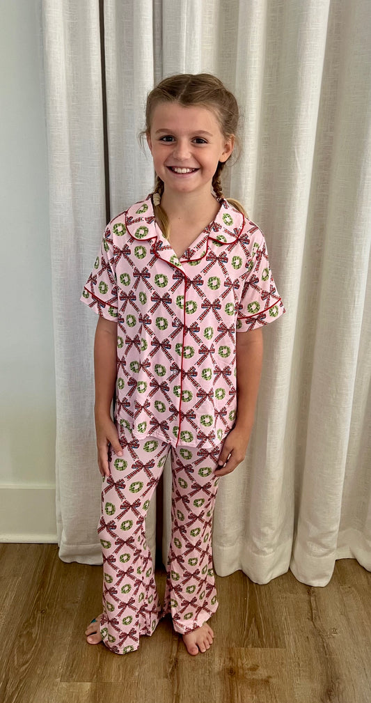 Christmas Bow Tween PJ Set