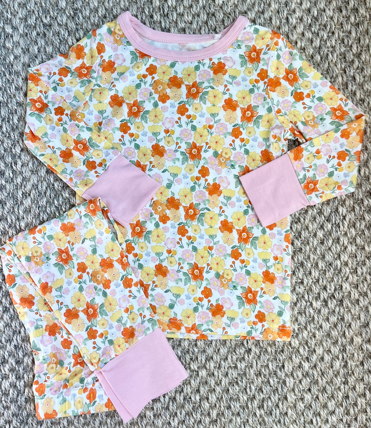 Fall Floral Two Piece Pajama Set