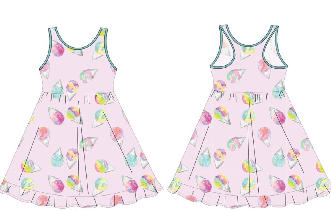 Pink Snowcones Razorback Twirl Dress