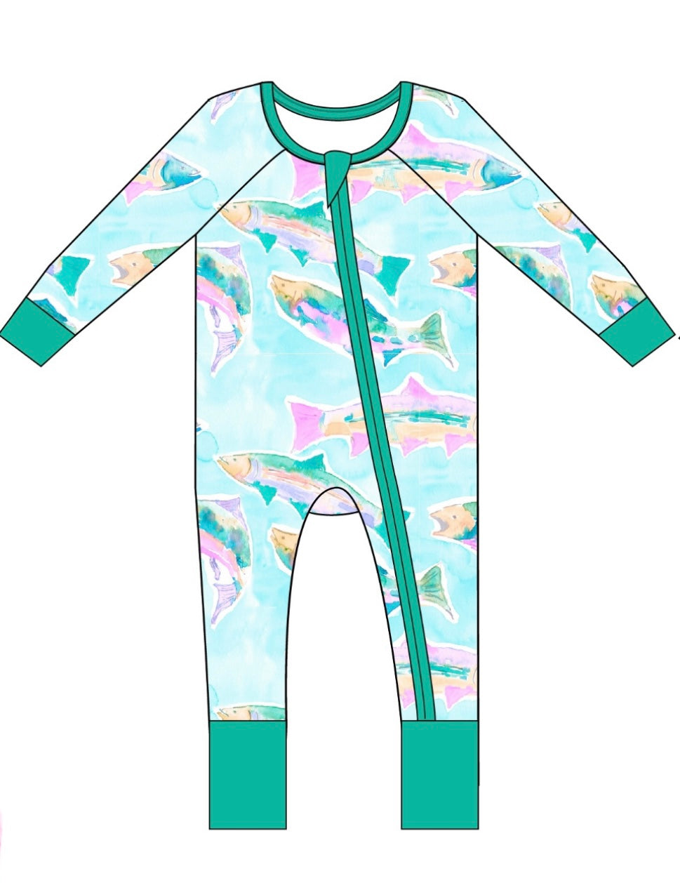 Fish Zipper Onesie