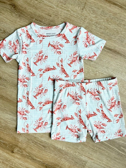 Crawfish Two Piece Pajama Shorts set