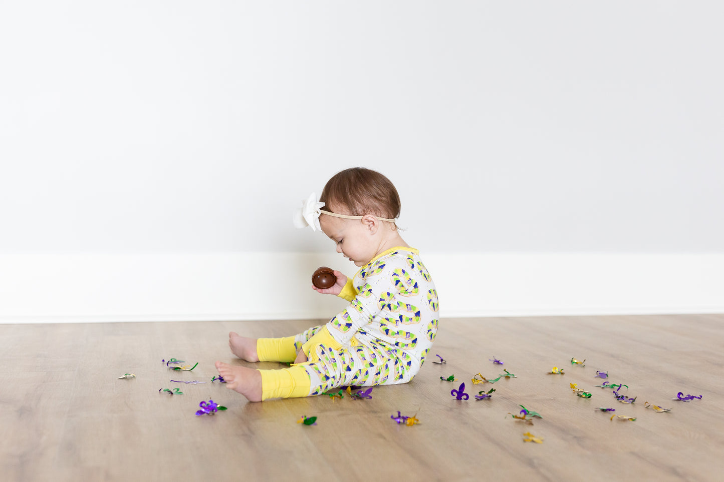 Mardi Gras King Cake Zipper Onesie