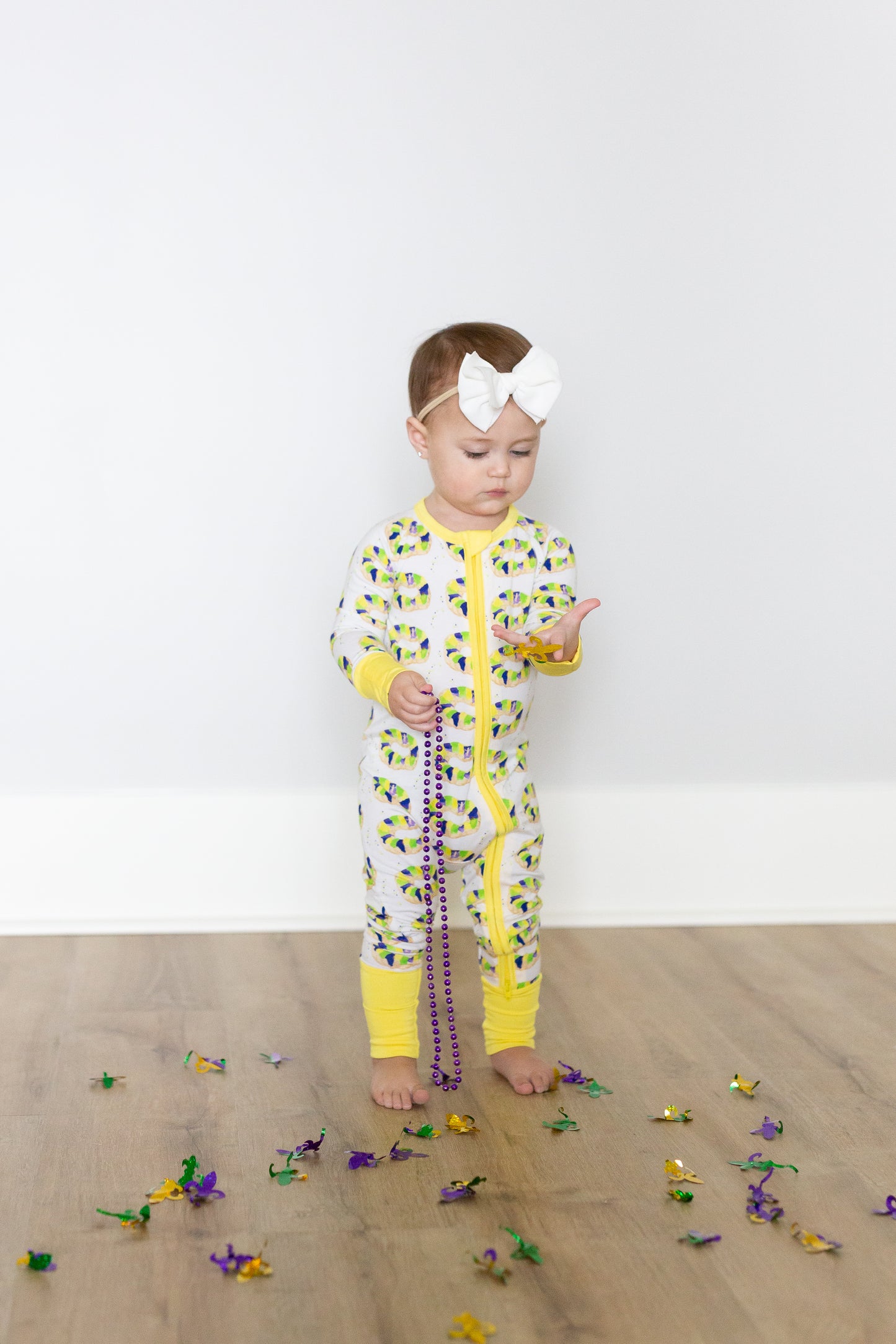 Mardi Gras King Cake Zipper Onesie