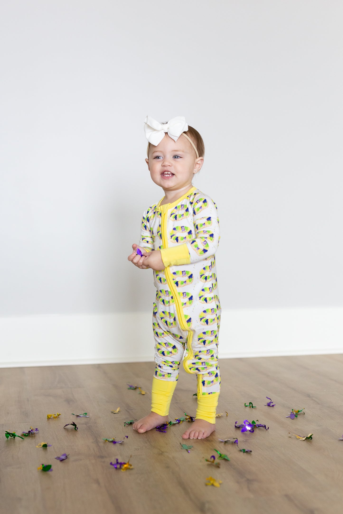 Mardi Gras King Cake Zipper Onesie